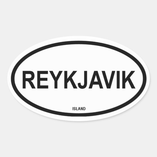 REYKJAVIK OVALE STICKER (Voorkant)
