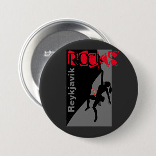 Reykjavik Rocks Ronde Button 7,6 Cm