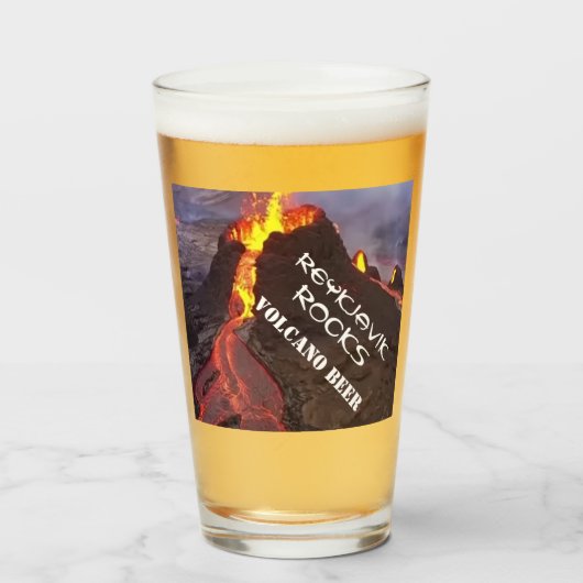 Reykjavik Rocks Volcano Beer Glass Glas (Voorkant gevuld)