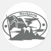 Reykjavik Stamp Ronde Sticker (Voorkant)