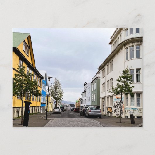 Reykjavik Street Scene IJsland Briefkaart (Voorkant)