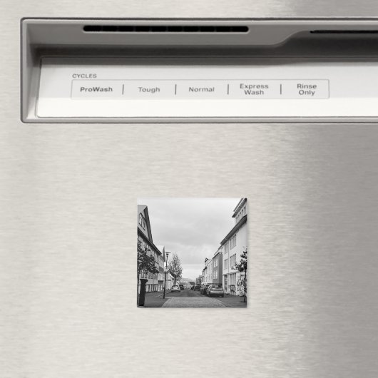 Reykjavik Street Scene IJsland Zwart-wit Magneet (Insitu (Vaatwasser))