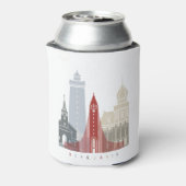 Reykjavik V2 skyline poster Blikjeskoeler (Blikje Achterkant)