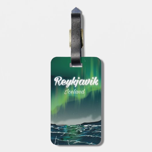 Reykjavik Vintage Reisposter Bagagelabel (Achterkant verticaal)