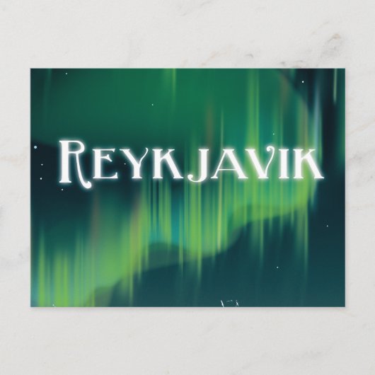 Reykjavik Vintage Reisposter Briefkaart (Voorkant)