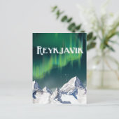 Reykjavik Vintage Travel Poster Briefkaart (Staand voorkant)