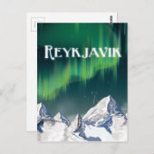 Reykjavik Vintage Travel Poster Briefkaart (Voorkant / Achterkant)