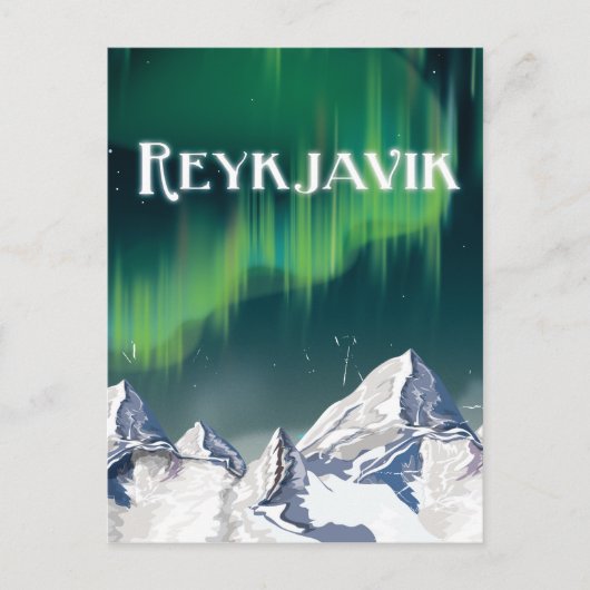Reykjavik Vintage Travel Poster Briefkaart (Voorkant)