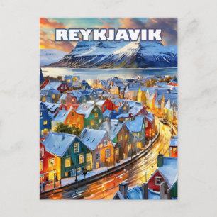 Reykjavík, waar cultuur en kunst bloeien briefkaart