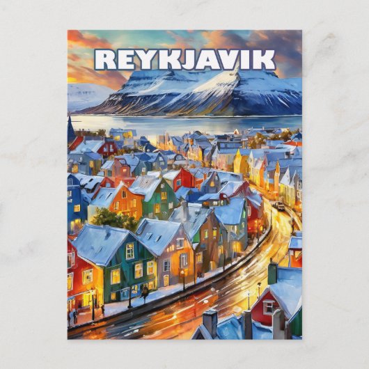 Reykjavík, waar cultuur en kunst bloeien briefkaart (Voorkant)