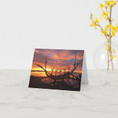 reykjavik zonsondergang notecard #2 kaart (Gele Bloem)