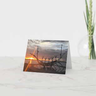 reykjavik zonsondergang notecard kaart