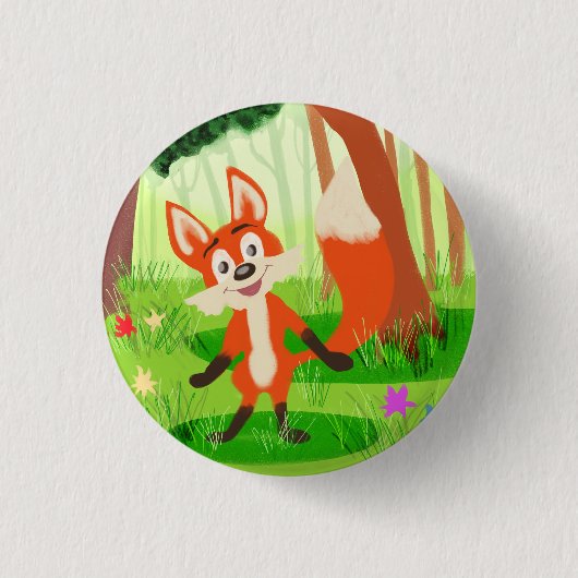 Reynard de Fox Ronde Button 3,2 Cm (Voorkant)