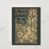 Reynard the Fox Antiek Victoriaans Boek Briefkaart (Voorkant / Achterkant)