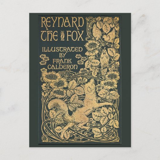 Reynard the Fox Antiek Victoriaans Boek Briefkaart (Voorkant)