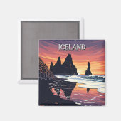 Reynisdrangar Iceland Travel Magneet (Voorkant / Achterkant)
