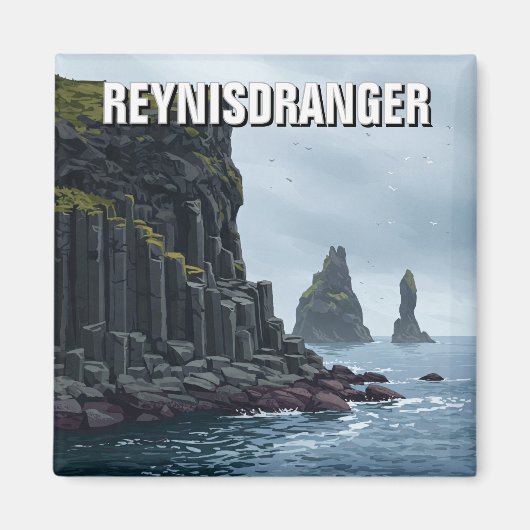 Reynisdrangar Iceland Travel Magneet (Voorkant)
