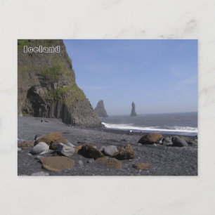 Reynisdrangar, strand Reynisfjara, IJsland Briefkaart