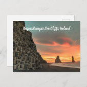 Reynisdrangar Zee Cliffs IJsland gestileerd Briefkaart (Voorkant / Achterkant)