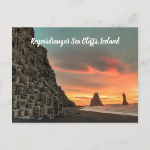 Reynisdrangar Zee Cliffs IJsland gestileerd Briefkaart
