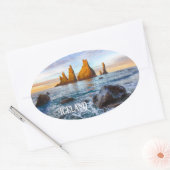 Reynisfjara Beach, IJsland Ovale Sticker (Envelop)