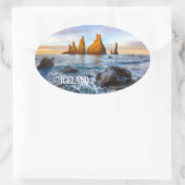 Reynisfjara Beach, IJsland Ovale Sticker (Tas)