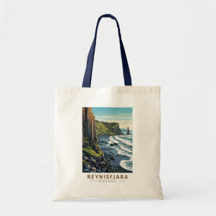 Reynisfjara Beach IJsland Reizen Kunst Vintage Tote Bag