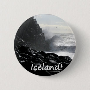 Reynisfjara Beach IJsland Ronde Button 5,7 Cm