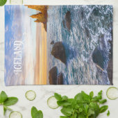 Reynisfjara Beach, IJsland Theedoek (Gevouwen)