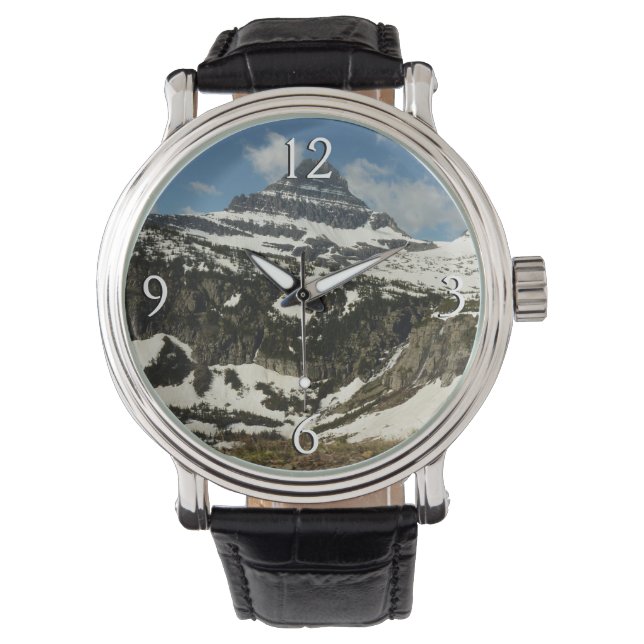 Reynolds Mountain vanaf Logan Pass in Glacier Park Horloge (Voorkant)