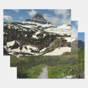 Reynolds Mountain vanaf Logan Pass in Glacier Park Inpakpapier Vel