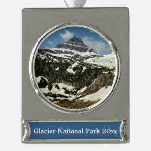 Reynolds Mountain vanuit Logan Pass bij Glacier Pa Verzilverd Banner Ornament