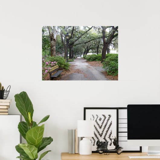 Reynolds Square, Savannah Georgia Poster (Thuiskantoor)