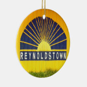 Reynoldstown, Atlanta, Georgia, prettige kerst Y'a Keramisch Ornament (Rechts)