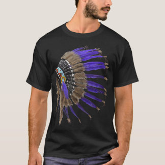 Rez Native American Buffalo Skull Feathers Indiaan T-shirt