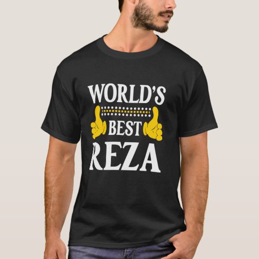 Reza Persoonlijke naam Grappige voornaam World's B T-shirt (Voorkant)