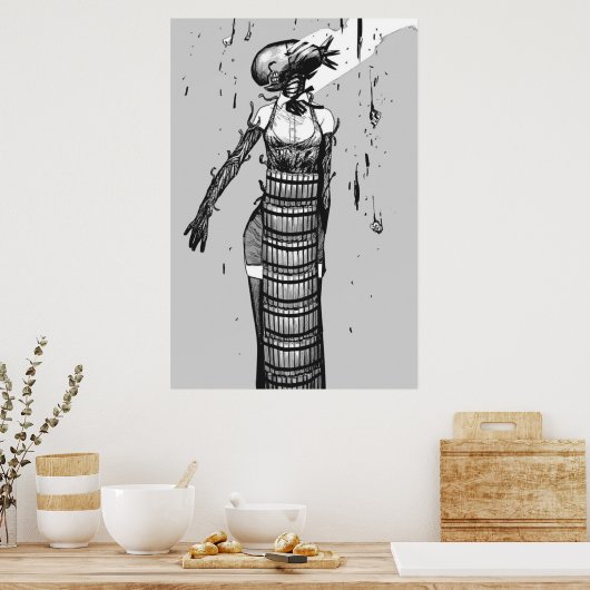 Reze Bomb Devil Chainzaag Man Manga Poster (Keuken)