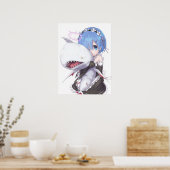 ReZero Rem schattig Poster (Keuken)