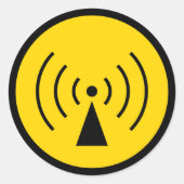 RF-waarschuwingssymbool Sticker (Voorkant)