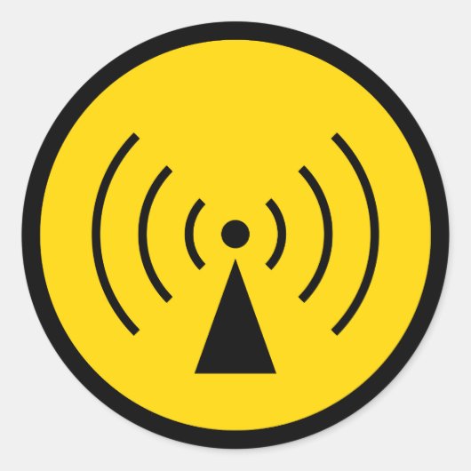 RF-waarschuwingssymbool Sticker (Voorkant)