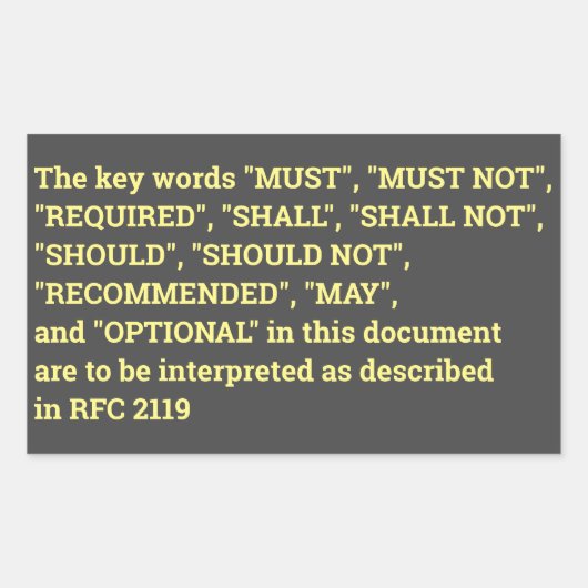 RFC 2119: sticker (Voorkant)