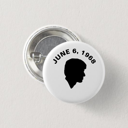 RFK: 6 juni 1968 Ronde Button 3,2 Cm (Voorkant /achterkant)