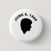 RFK: 6 juni 1968 Ronde Button 3,2 Cm (Voorkant)