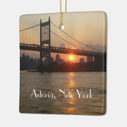 "RFK Bridge at Sunset" Astoria NY Ceramic Ornament (Links)