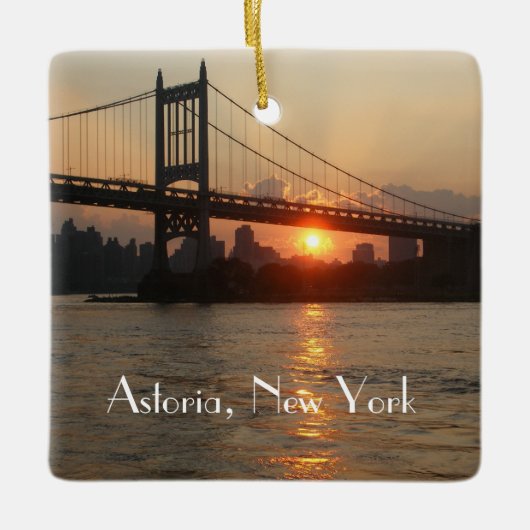 "RFK Bridge at Sunset" Astoria NY Ceramic Ornament (Voorkant)