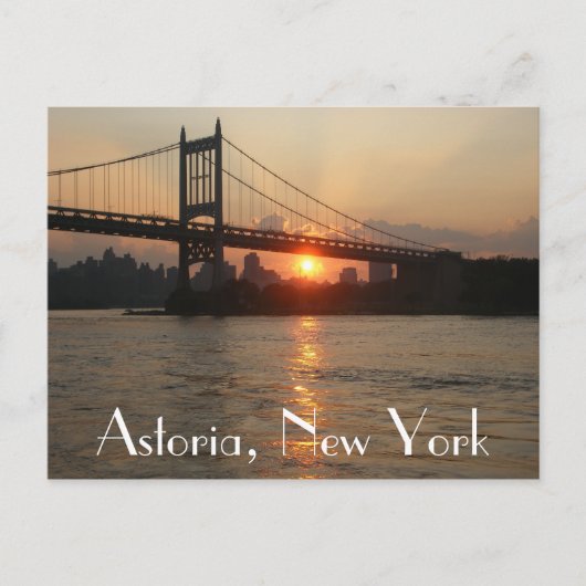 "RFK Bridge at Sunset" Astoria, NY Postcard Briefkaart (Voorkant)