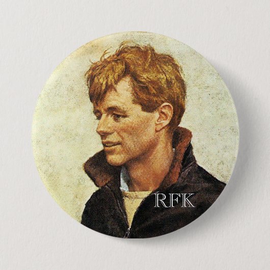 RFK in JFK's jas Ronde Button 7,6 Cm (Voorkant)