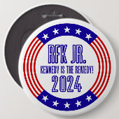 RFK Jr "Kennedy is de Remedy" 2024-campagne Ronde Button 6,0 Cm (Voorkant /achterkant)
