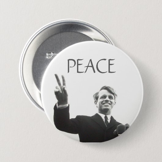 RFK PEACE RONDE BUTTON 7,6 CM (Voorkant /achterkant)