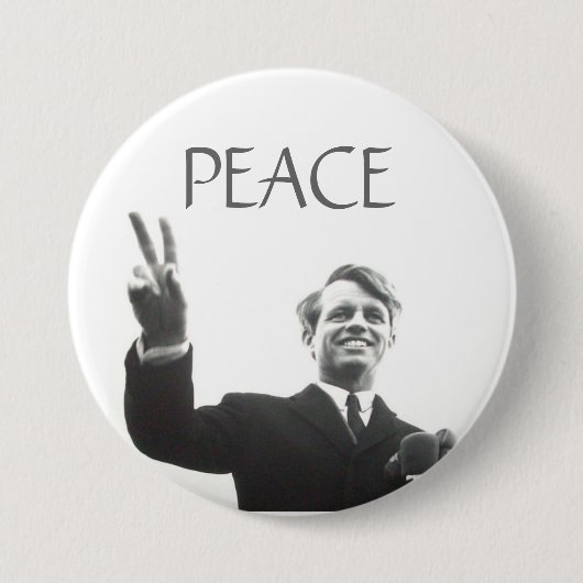 RFK PEACE RONDE BUTTON 7,6 CM (Voorkant)